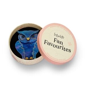 Erstwilder Mystical Blue Owl Brooch Guadeloupe the Saint Brooch